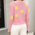 thumbnail image 6 of Lovskoo Sweaters for Women Comfortable Little Daisy Printing Long Sleeve Round Neck Sweater Top Pink, 6 of 6