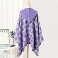 thumbnail image 4 of Alkepwun Womens Shawl Hooded Knit Cape Heart Pattern Cardigan-Style Wrap Coat Comfortable Soft Warm Wraps Party Dinner Outfit Outdoor Travel Cold Proof Windproof Cape Heartwarming Christmas Gift, 4 of 4
