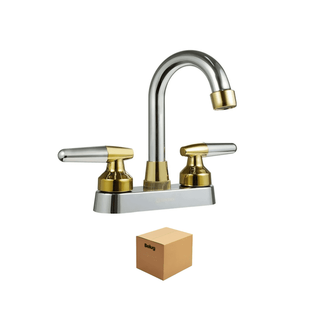 Mezcladora Para Lavabo De Baño de Grifo Belug Plateado, Dorado