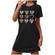 thumbnail image 2 of Camisón corto de mujer, vestido de largo medio con estampado de moda, camisón corto extragrande de mujer, camisón de manga corta con estampado de pecho a la moda, camisón de mujer, 2 of 6