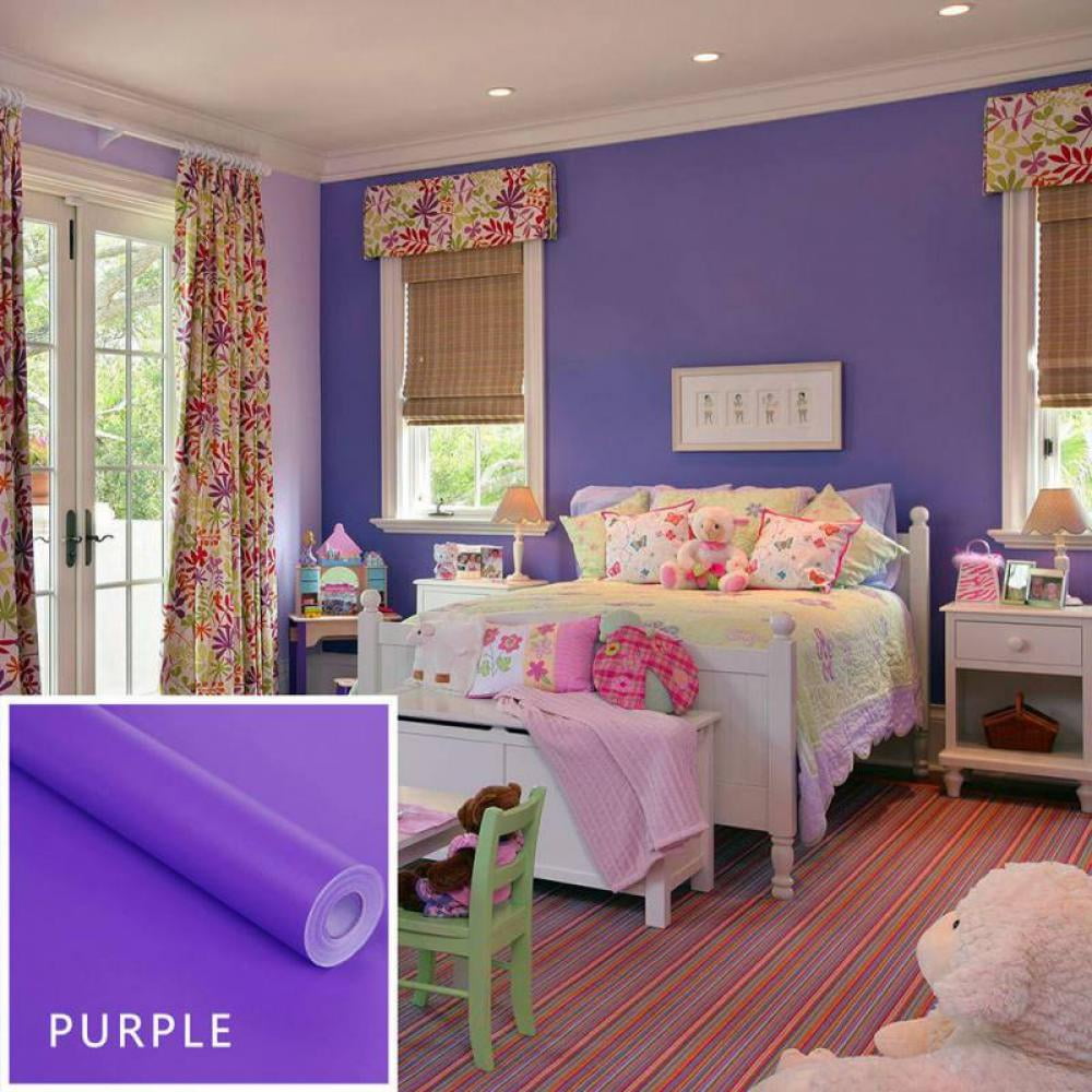 Self Adhesive Removable Wallpaper Purple Poppy Peel and Stick #136
