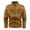 Yellow, variant on Lovskoo 2024 Men's Leather Jacket Zipper Open Fleece Coat Long Sleeve Stand Collar Jacket Vintage Washed Jacket Motorcycle Jacket Yellow