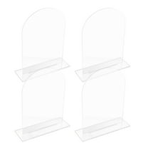 4pcs DIY Clear Acrylic Table Number Signs Blank Sheets with Stand for Wedding Reception Dinner Party Events
