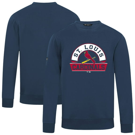 Men's Levelwear Navy St. Louis Cardinals Zane Banner Arch Sweatshirt