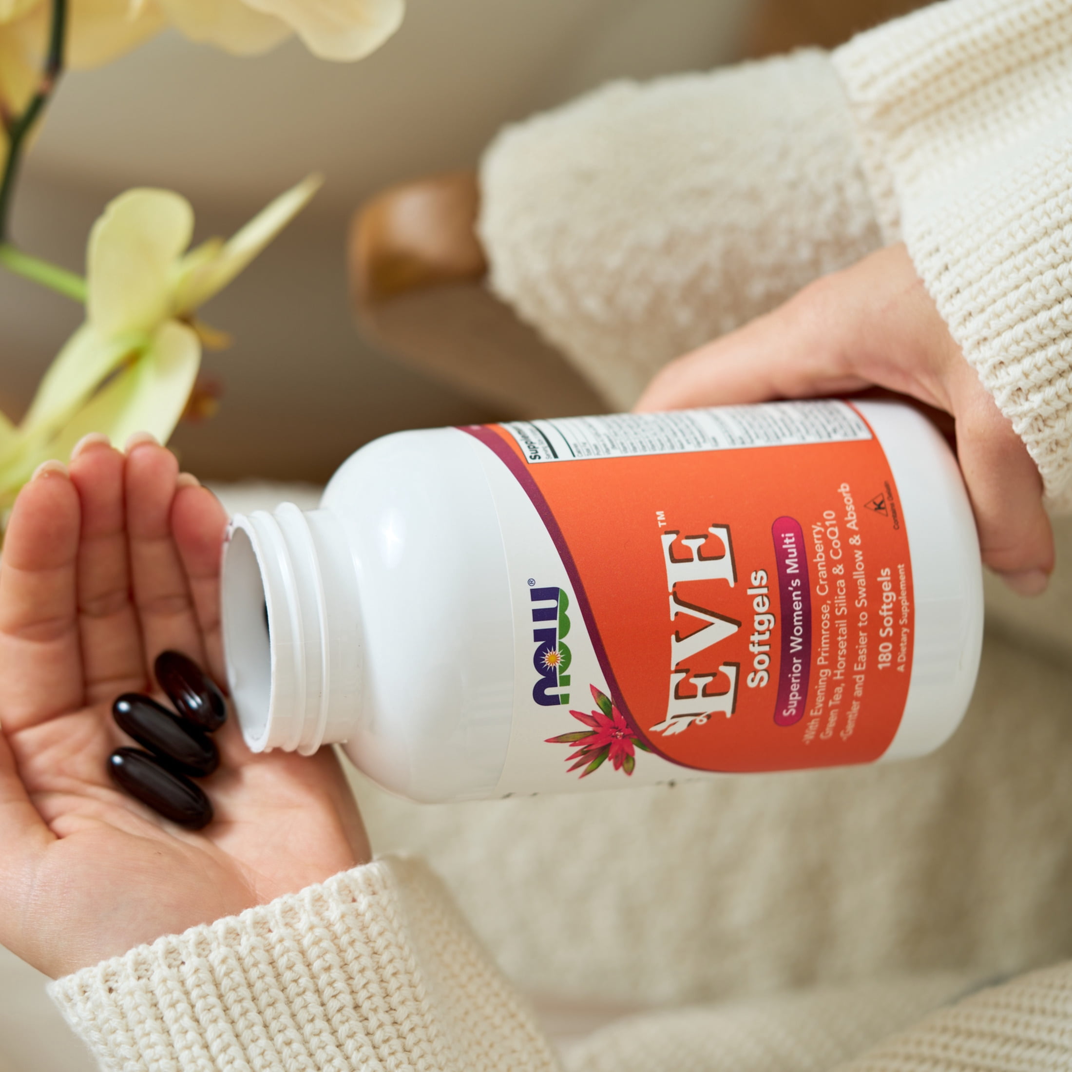 NOW Supplements, Eve™ Women's Multivitamin with Evening Primrose, Cranberry, Green Tea, Horsetail Silica & CoQ10, 180 Softgels
