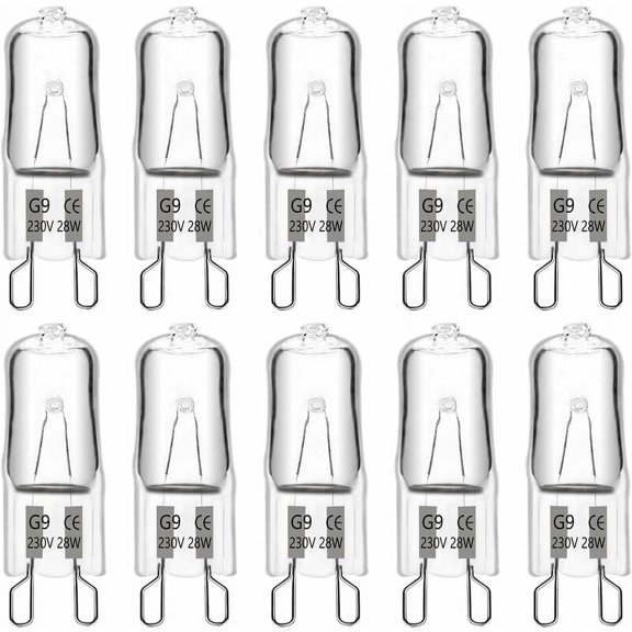 G9 Halogen Bulb for Wall Sconces and Cabinet Lighting, Long Service Life Halogen Light with 2700K Warm White Crystal Clear Light for Your Home (Pack of 10)