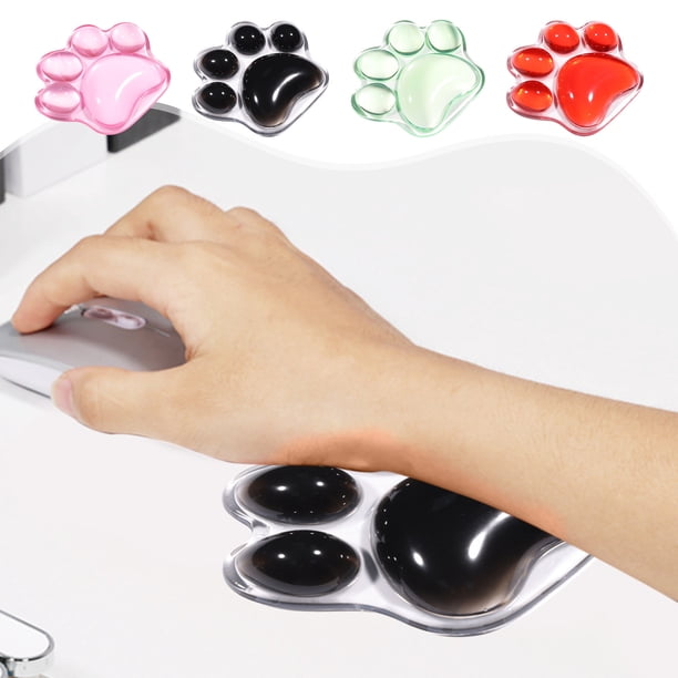 Alfombrilla ergonómica Cat's Claw con reposamuñecas de gel - Silicona blanda para gaming y alfombra de oficina para alivio del túnel carpiano, base antideslizante, superficie de lycra