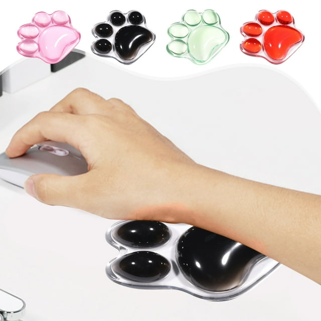 Sentmoon Wrist Rest Wrist Rest for Computer Keyboard Cats Claw Mouse Pad Solid Color Transparent Wrist Soft Pad Cool Silicones Wrist Rests Office Game Wrist Pads for Small Desk
