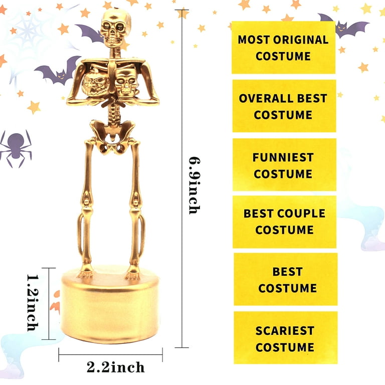6X Halloween Best Costume Skeleton Trophies, Halloween Skull Party