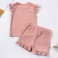 thumbnail image 7 of Krdevn Girls Summer Outfits 2 Piece Set Toddler Baby Pure Color Sleeveless Top Elastic Waist Shorts Casual Beach School Party Yoga Play,6-12 Months, 7 of 7