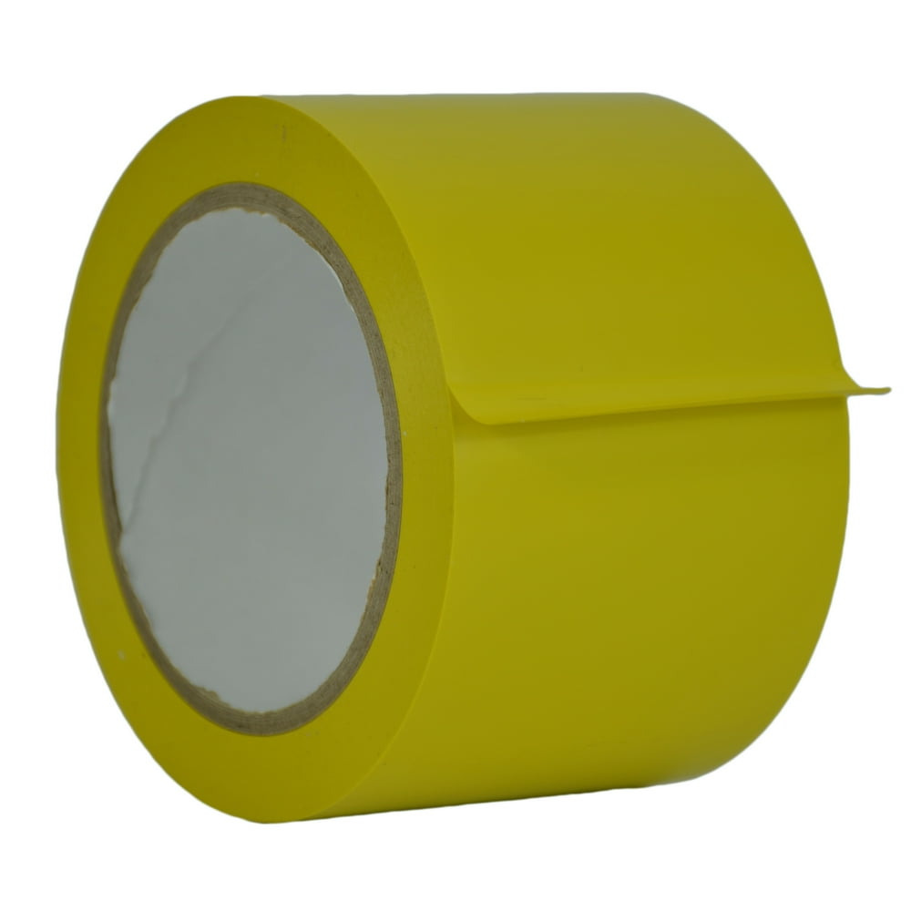 WOD VTC365 Yellow Vinyl Pinstriping Tape, 3 inch x 36 yds. for School Gym Marking Floor