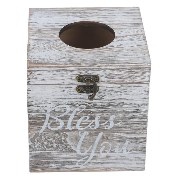 Wooden Napkin Box Cover Desktop Napkin Paper Box Office Square Tissue Box for Living Room Bathroom