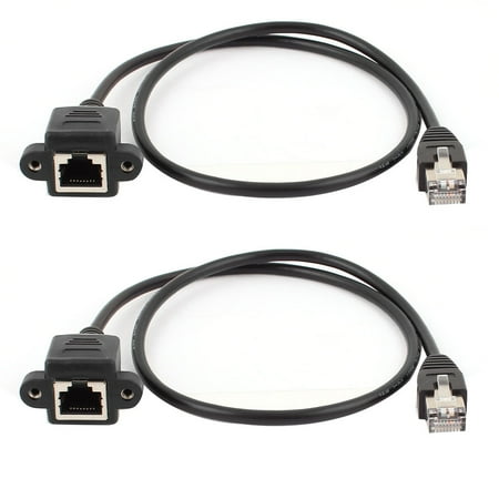 Unique Bargains 2pcs 60cm 2ft Ethernet Male to Female Network Cable RJ45 Extension Extender Cord Unique Bargains 2pcs 60cm 2ft Ethernet Male to Female Network Cable RJ45 Extension Extender Cord