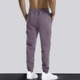 thumbnail image 5 of HAPIMO Men's Jogger Pants Cargo Sweatpants Outdoors Running Elastic Waist Drawstring Casual Relaxed Sport Dungarees Holiday Solid Color Trendy Trousers Athletic Purple M, 5 of 8