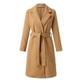 thumbnail image 5 of Manxivoo Trenchcoat Women's Women's Faux Wool Coat Blouse Thin Coat Trench Long Jacket Ladies Slim Long Belt Elegant Overcoat Outwear Trench Coat Women Khaki, 5 of 9