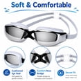 thumbnail image 3 of Adult Unisex Swim Goggles, Mirror Coated Swimming Goggles with Adjustable Strap for Pool and Training, TIKA, 3 of 7