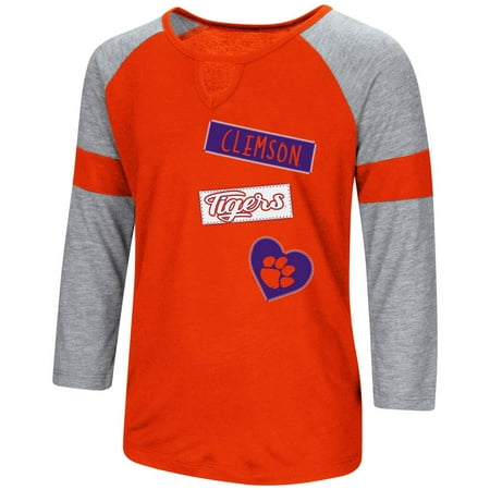 - Clemson University Tigers Youth Girls 3/4 Sleeve All You Need Tee