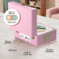thumbnail image 4 of Restored KLIM Retro CD Player – Vintage Style with Speakers, Bluetooth, AUX, USB, Rechargeable Battery, Mini Record Player Music Box look, Pink (Refurbished), 4 of 4