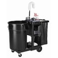thumbnail image 4 of Rubbermaid Commercial Executive Janitor Cleaning Cart 3 Shelf - 8" , 4" Caster Size - x 21.8" Width x 46" Depth x 38" Height - Black - 1 Each, 4 of 9