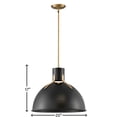 thumbnail image 3 of 3483SK Hinkley Lighting Argo - 6.5W 1 LED Medium Pendant in Industrial-Scandinavian Style - 20 Inches Wide by 17 Inches High-Satin Black Finish, 3 of 11