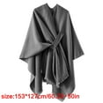 thumbnail image 3 of Large Cape Cardigan Sweaters Open Poncho Winter Shawl Wraps Open Front Poncho Cape Shawl, 3 of 8