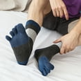 thumbnail image 2 of LOFIR Toe Socks for Men, Cotton Athletic Running Ankle 5 Finger Quarter Mens Ankle Socks Size 7-10.5, 5 Pairs, 2 of 7