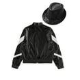 thumbnail image 4 of inhzoy Kids Boys Girls Sequin Bomber Jacket Hip Hop Jazz Dance Outfits Black-A 16, 4 of 5