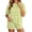 Green, variant on KIHOUT Women Striped Print 2 Piece Loungewear Set Crew Neck Half Sleeve Pullover Top Elastic Waist Shorts Casual Matching Outfit For Sleepwear Home Relaxation Daily Lounging