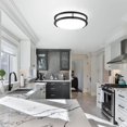 thumbnail image 2 of TRAHOO-DLLT 13 Inch Flush Mount Ceiling Light Fixture with Remote, 30W Dimmable LED Ceiling Light, 3000K-6000K Color Changeable Ceiling Lamp, Black Ceiling Light for Bedroom, Kitchen, Hallway, UL Lis, 2 of 4