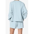 thumbnail image 2 of TheMogan Women's PLUS Cotton Terry Long Sleeve Oversized Top & Drawstring Shorts SET, 2 of 7