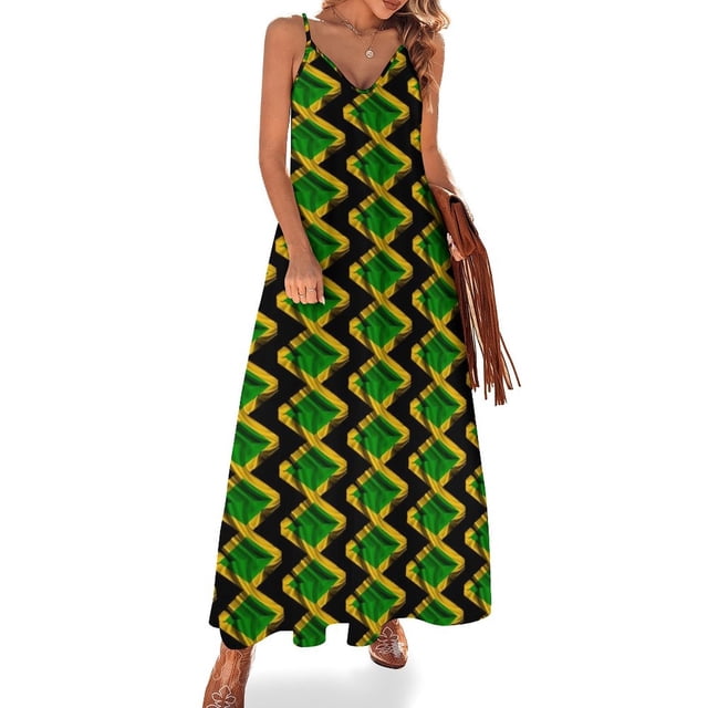 Vestido sin mangas con bandera de Jamaica vestidos para mujer ropa mujer verano 2024 ropa mujer
