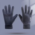 thumbnail image 1 of Guantes de gamuza para hombre, otoño e invierno, resistentes al viento, a prueba de frío, finos, cálidos, con pantalla táctil, forro polar grueso para montar en motocicleta, 1 of 6