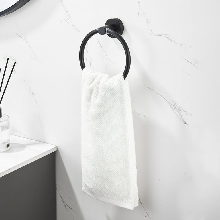 Black round towel holder sale