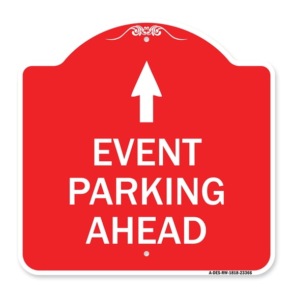 SignMission Designer Series Sign - Parking Sign & Post Kit | Red & White 18" X 18" Heavy-Gauge Aluminum Architectural Sign | Protect Your Business & Municipality | Made in the USA