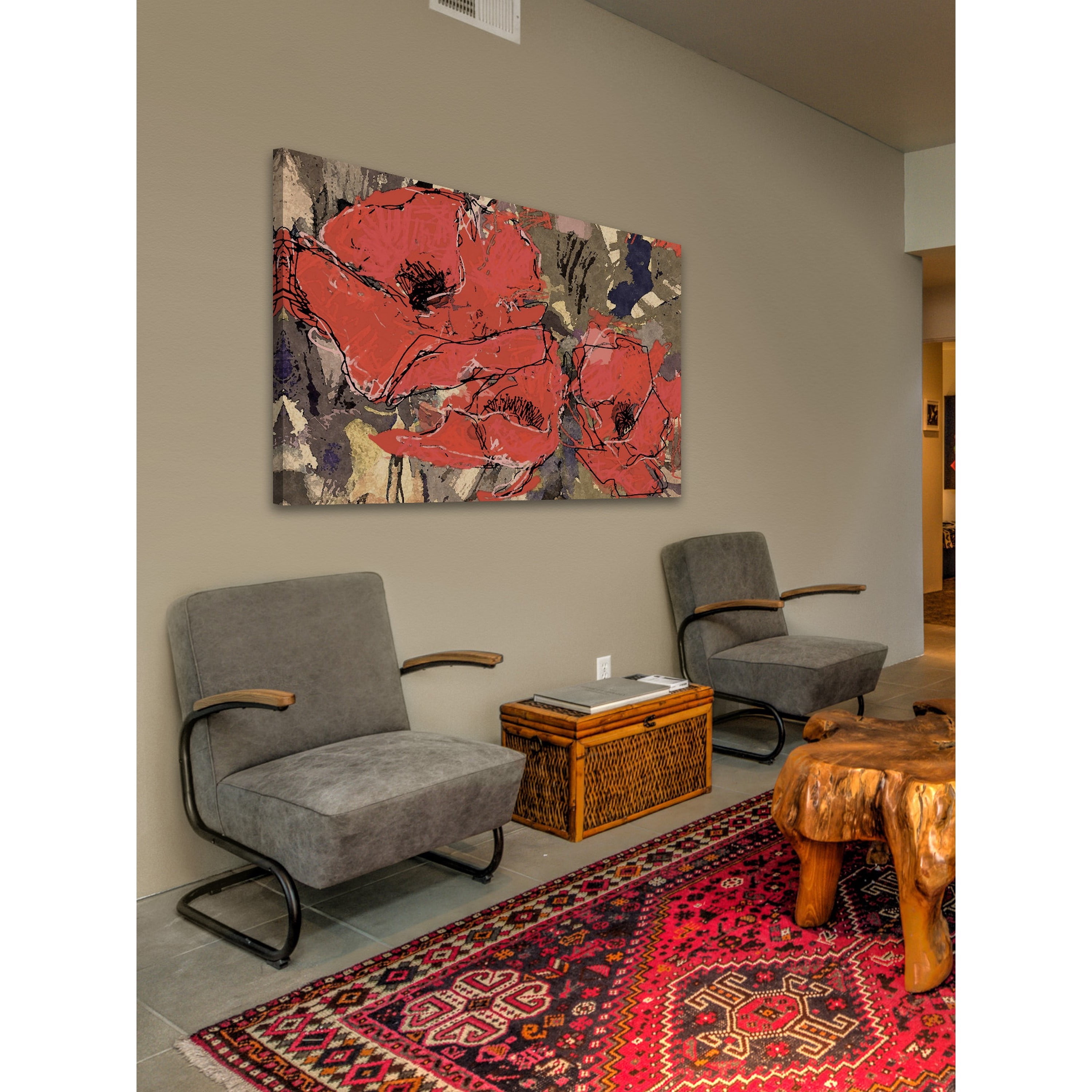 Sketch Cadmium Red Painting Print on Wrapped Canvas