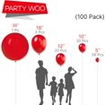 thumbnail image 2 of PartyWoo Ballons Rouges, 100 Pcs Différentes Tailles Lot de 36 Pouces, 18 Pouces, 12 Pouces, 10 Pouces, 5 Pouces pour Guirlande de Ballons, Anniversaire, Mariage, Décorations de Fête, 2 of 6