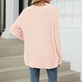 thumbnail image 4 of ATOYSOY Women's Open Front Knitted Cardigan Button Fall Winter Loose Sweater Jackets Long Sleeve Tops Outwear Lightweight Coat Casual Ribbed Sweatshirts Pockets Pink S, 4 of 8