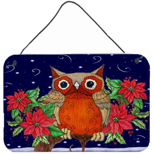 Carolines Treasures PJC1097DS812 Whose Happy Holidays Owl Wall or Door Hanging Prints 8x12 multicolor
