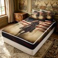 thumbnail image 3 of Erosebridal Western Cowboy Zipper Queen Comforter Set with Fitted Sheet and 2 Pillowcases for Boys Men, Vintage American Flag Zipper Bedding Set, Black Reversible, 4pcs, 3 of 7
