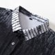 thumbnail image 5 of Blusa y camisa de manga corta con cuello vuelto para hombre, blusa informal de poliéster con estampado de rayas y degradado, abotonada y manga corta., 5 of 9