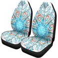 thumbnail image 2 of ABPHQTO Juego de 2 fundas para asientos de coche, copo de nieve abstracto azul, turquesa y marrón, acuarela en ramitas, protector universal para asientos delanteros de coche, 2 of 4