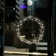 thumbnail image 2 of Lámpara colgante de pared con luces circulares, luces de ambiente para interiores, exteriores, patios y salas de estar. Plata, 2 of 6