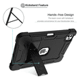 thumbnail image 4 of Case For iPad Air 5th Gen 10.9inch (2022)/iPad Air 4th (2020) Heavy Duty Shockproof Rugged Cover Built-in Pen Holder (Black), 4 of 8