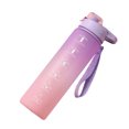 thumbnail image 2 of Botella De Agua Termos para agua deportiva de 1000 ml con marcador de tiempo Copas de fitness al aire libre (púrpura), 2 of 4