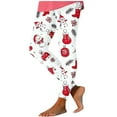 thumbnail image 3 of YOIAVAIOY Buttery Soft Leggings for Women Stretch High Waisted Holiday Tights Christmas Party Bottoms Funny Santa Claus Snowflake Print Casual Yoga Pants Multicolor XXL, 3 of 5