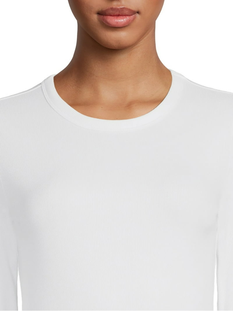 No Boundaries Juniors' Crew Ribbed Long Sleeve Tee - Walmart.com