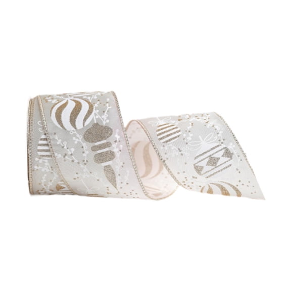 Tachiuwa Christmas Ribbon 2.5 inch x 10 Yards Elegant Wired Edge Christmas Tree Decoration for Crafts Home Indoor Decor Gift Packaging D