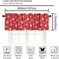 thumbnail image 6 of Christmas Kitchen Curtains Valance,Red Floral Snowflake Winter Decor Short Drape for Living Room Farmhouse Rod Pocket Window Treatment 1 Panel 54" W x 18" L Inch, 6 of 6