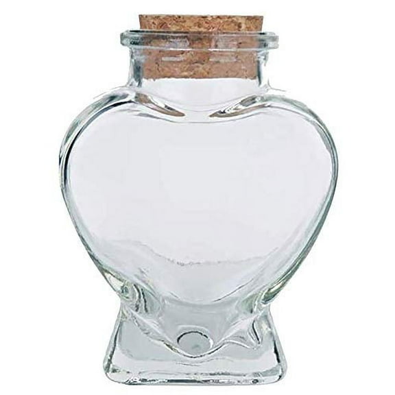 Mini Corked Jars Favor Bottle Keepsake Souvenir, 3-inch, Heart