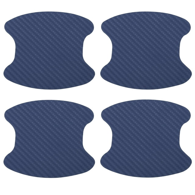 Unique Bargains Carbon Fiber Pattern Car Door Bowl Handle Stickers Protector Anti Scratches Protective Film Universal Fit Blue 4pcs